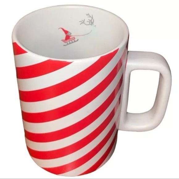 Starbucks Coff Mug 2018 Holiday Collection Red and White Candy Striped 12oz - Picture 1 of 7